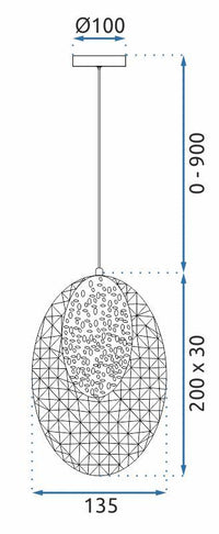 Lampadario A Sospensione In Cristallo Led G088-1cp Złota