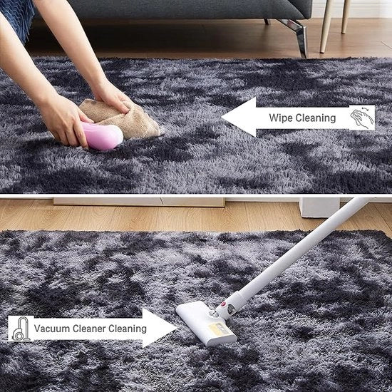 Tappeto di Pile in Grigio Scuro 160 x 230 cm - Tappeto Moderno per Salotto e Camera da Letto - Antiscivolo, Foderato e Pluievole