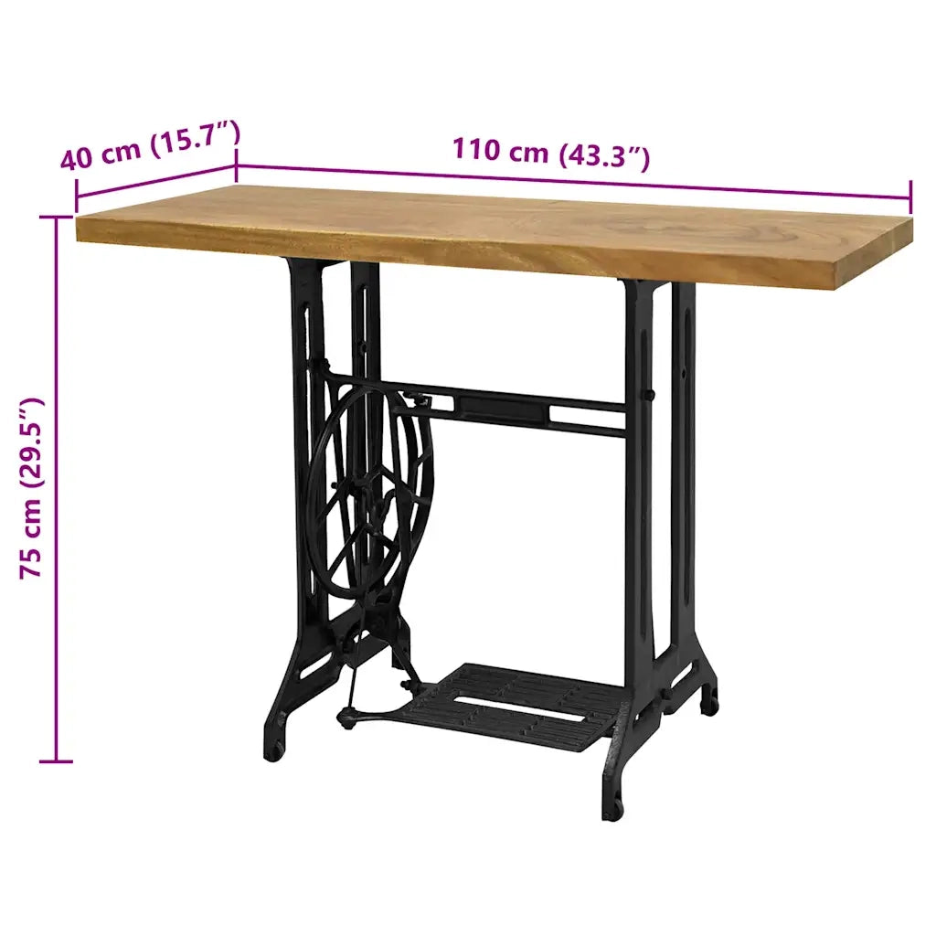 Tavolo Consolle Stile Macchina da Cucire 110x40x75 cm 285208