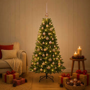 Albero di Natale Artificiale con Palline 150 cm 150 LED 3465788
