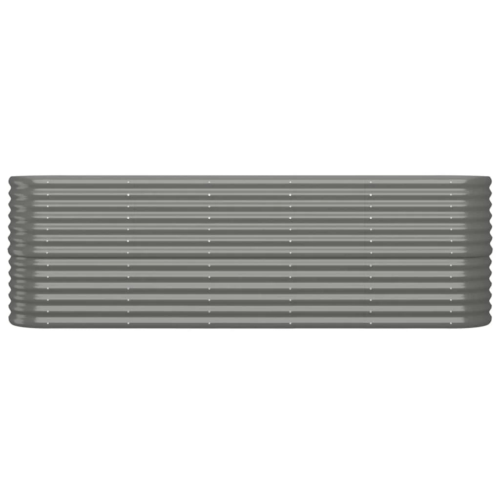 Fioriera rialzata per piante e fiori adatta per terrazze e giardini acciaio verniciato a polvere 224 x 40 x 68 cm grigio 02_0039598