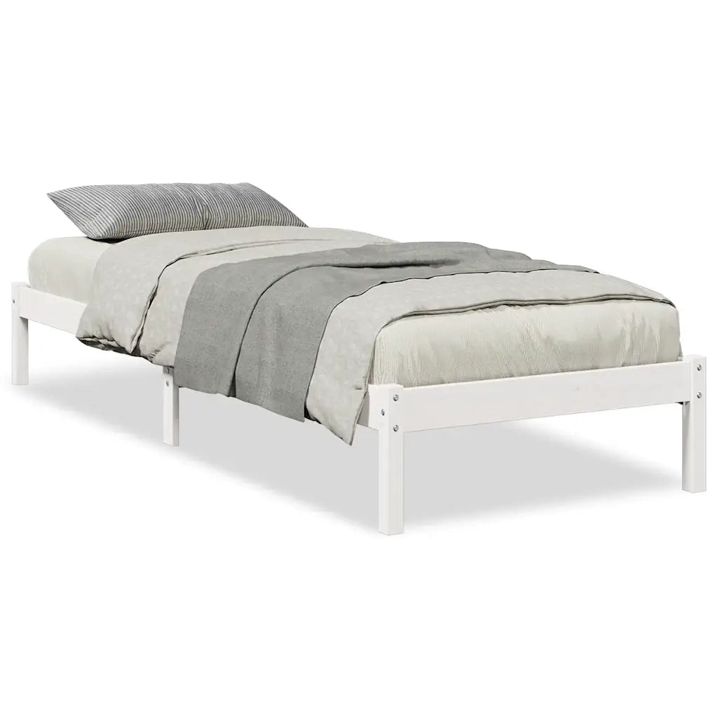 Letto Extra Lungo senza Materasso Bianco 100x210 cm in Pino 852405