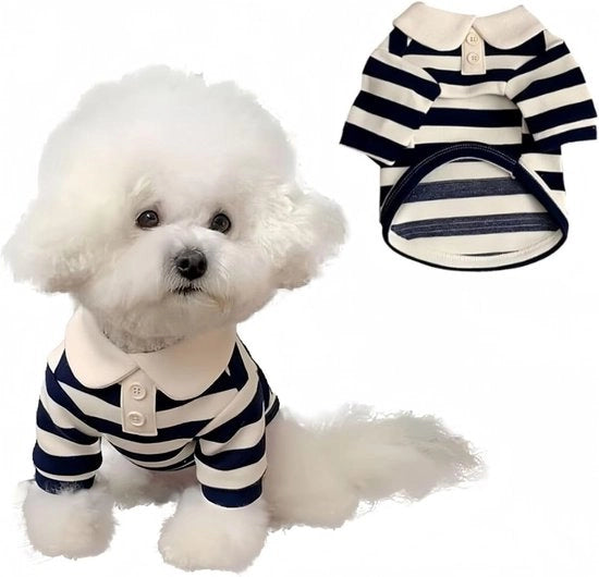 Abbigliamento per animali domestici - Polos per animali domestici - Adatto per Teddy, Bichon Frisé, Poméranese e Poodle - Carini abiti per cani - Polo per cani di piccola a media taglia - Abbigliamento estivo per cani - Blu S (1,5-2,5 kg)