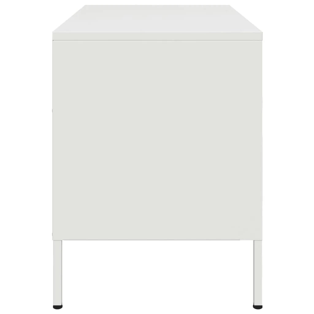 Mobile TV multimediale mensola TV credenza TV adatto per sala da pranzo soggiorno camera da letto 68 x 39 x 50,5 cm acciaio bianco 02_0026157