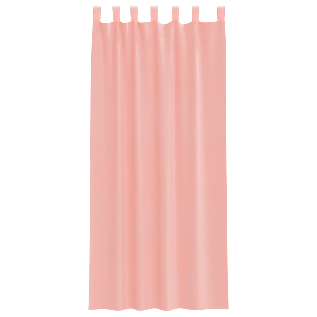Tende in Voile con Tasche per Aste 2 pz Rosa