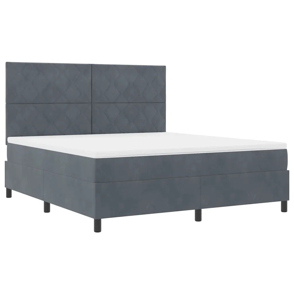 Letto a molle con materasso Grigio scuro 180 x 200 cm Velluto 3339915