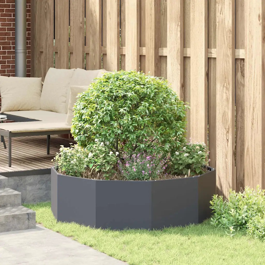 Fioriera | Cassetta per fiori | Vaso Antracite 120 x 120 x 35 cm Acciaio
