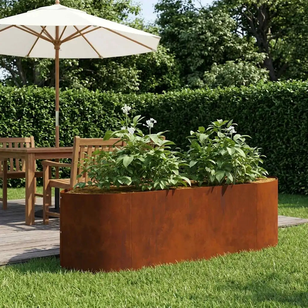 Letto rialzato da giardino Acciaio Corten 140 x 40 x 40 cm 8011718
