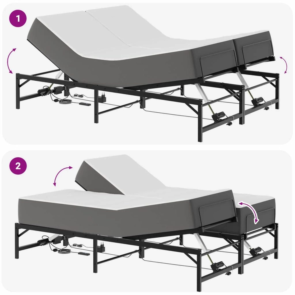 Telaio Letto Elettrico Regolabile Nero 120 x 190 cm Acciaio 3438617