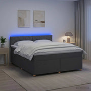 Letto box spring con materasso Grigio Scuro 140 x 190 cm 3452423