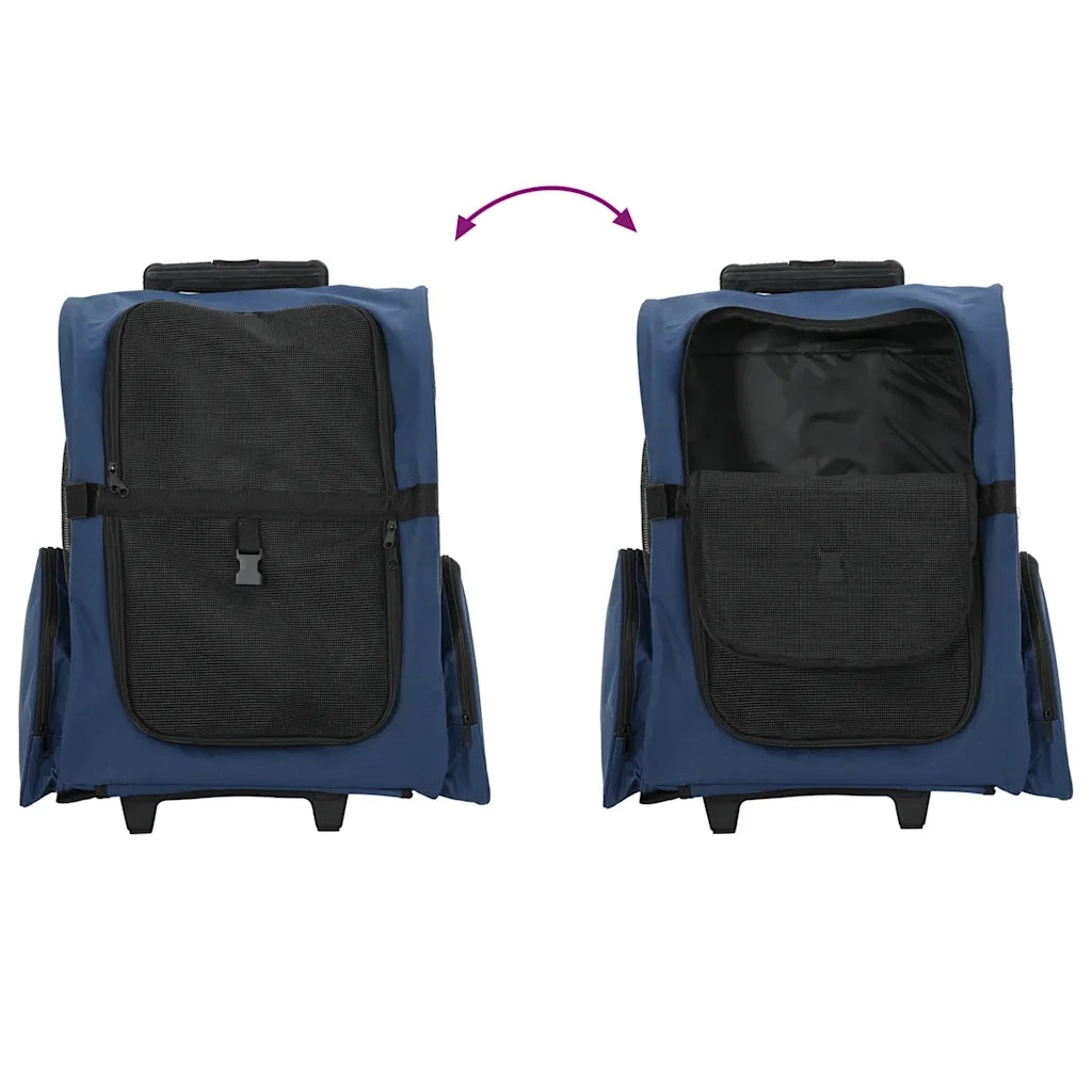 Carrello per animali domestici 3 in 1 Design Blu 48x32x(57-106) cm Tessuto Oxford CFW1791620