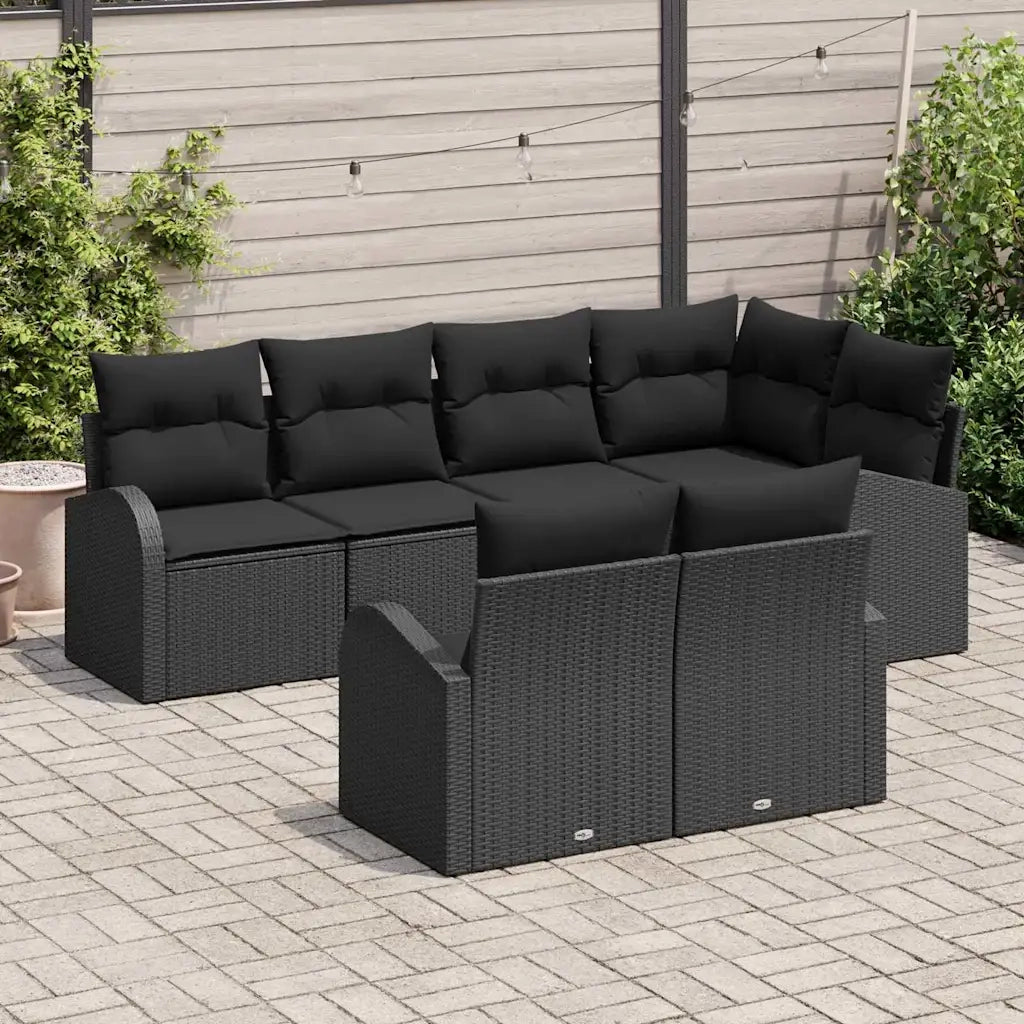 Set Divano da Giardino Nero polyrattan 3346083