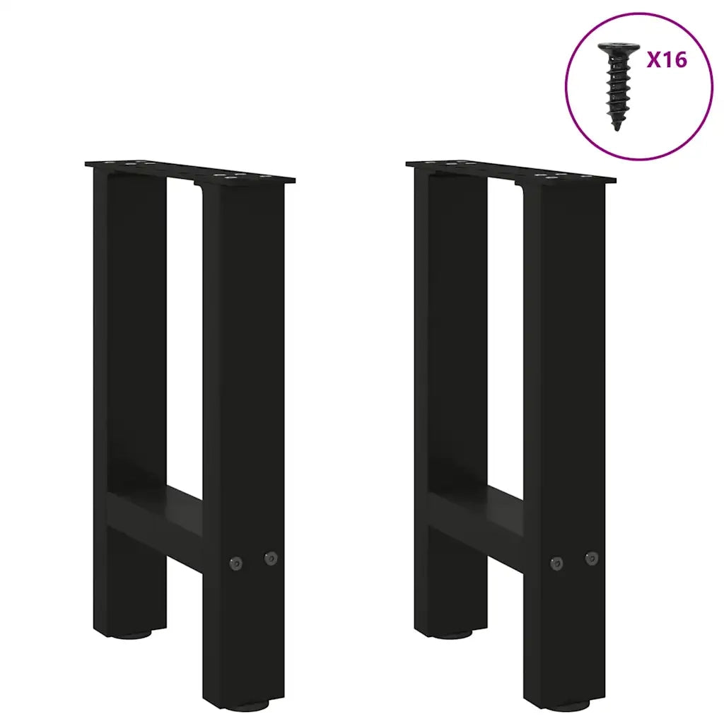 Gambe per Tavolino da Caff¨¨ Nere 2 pz-Set di 2 Gamba per Tavolo 28x(42-43) cm Acciaio