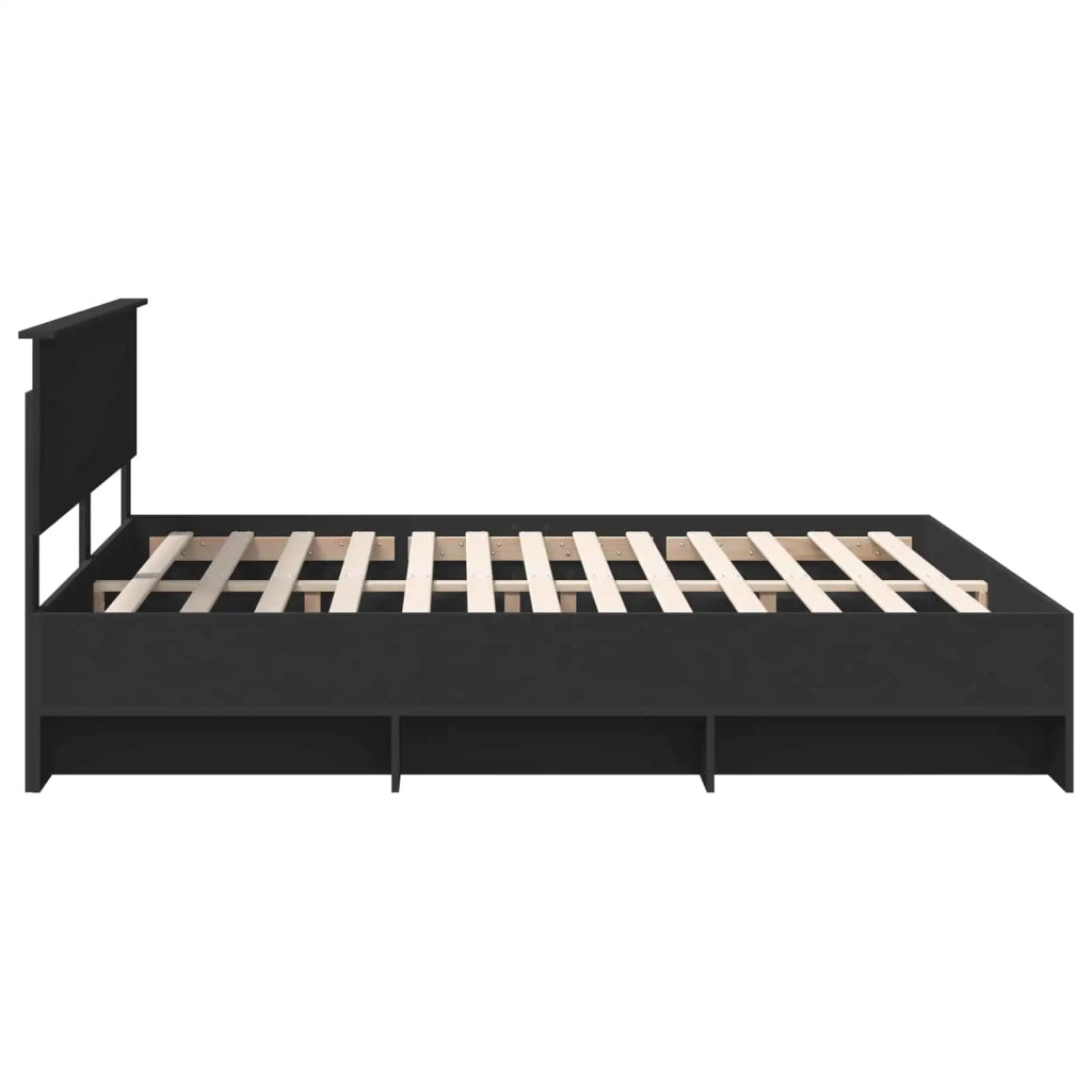 Letto matrimoniale | Letto per adulti | Struttura del letto Nero 180 x 200 cm Legno multistrato