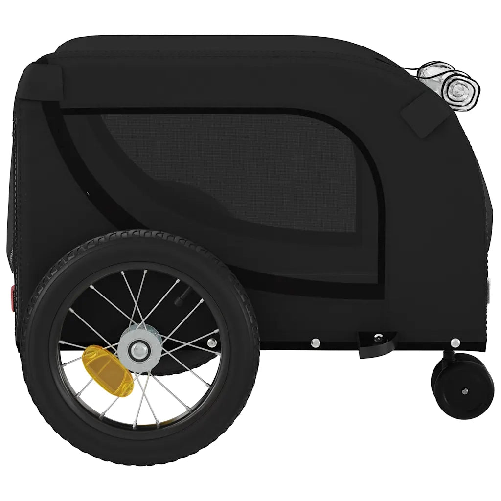 Rimorchio da Bici per Animali Nero Oxford e Ferro CFW2086477