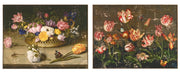 Quadro Anticato Barocco su Tela Tulipani Fiori Canvas Shabby Chic Blanc Mariclò