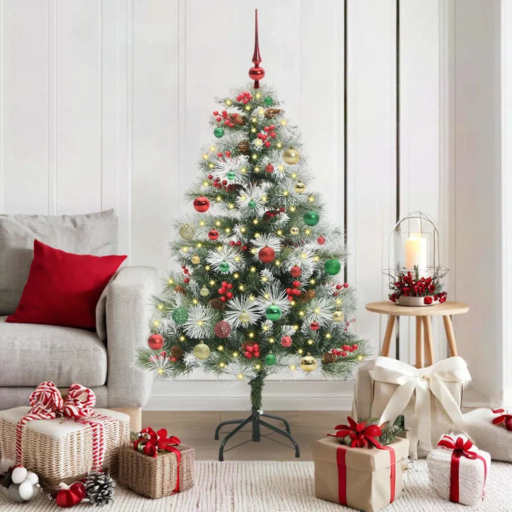 Albero di Natale | Decorazioni natalizie artificiale Verde e bianco 150 cm