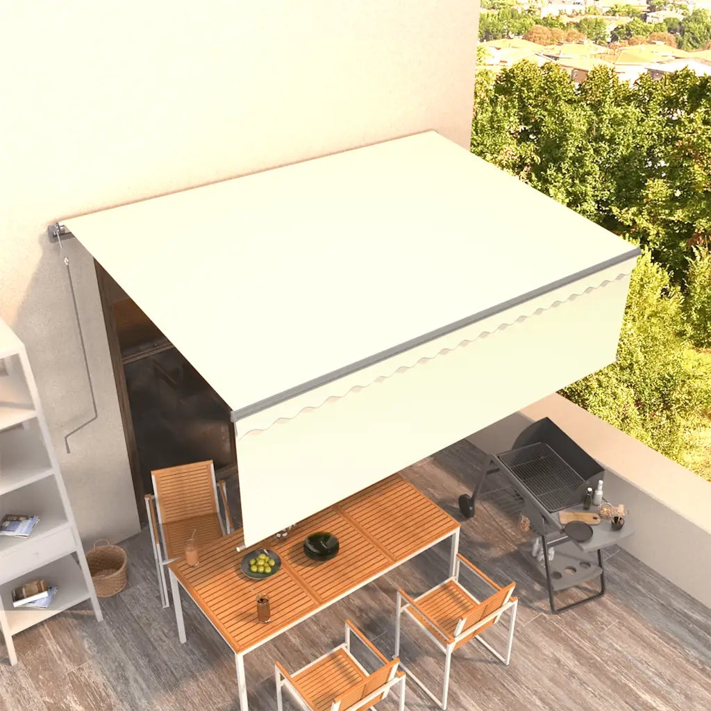 Tenda da Sole Retrattile Automatica con Parasole 4x3 m Crema 3069427