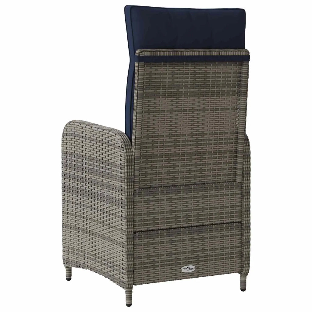 Sedia da giardino reclinabile Grigio e Blu Navy 42027158