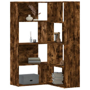 Libreria Angolare 4 Ripiani Rovere Fumo 85x85x140 cm Truciolare 3307814