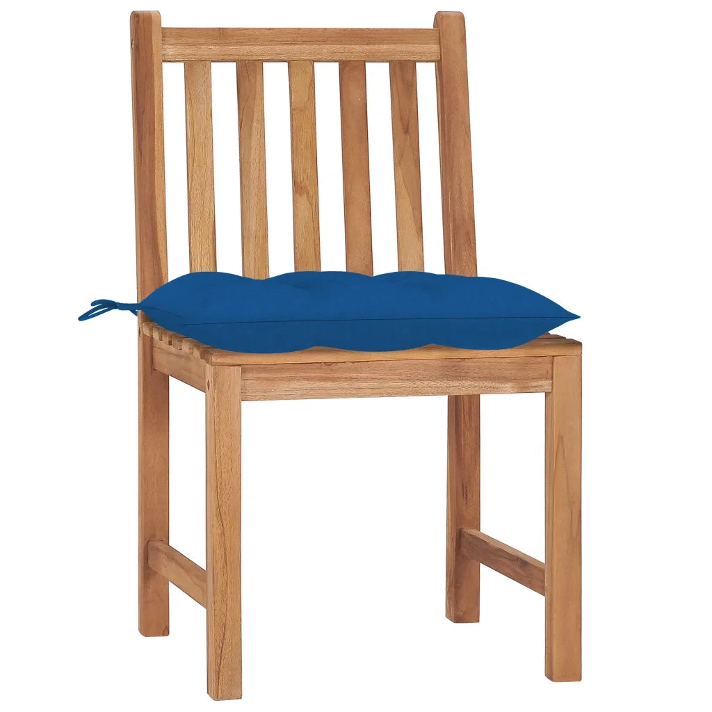Sedie da Giardino 2 pz | Sedie da Esterno con Cuscini in Legno Massello di Teak