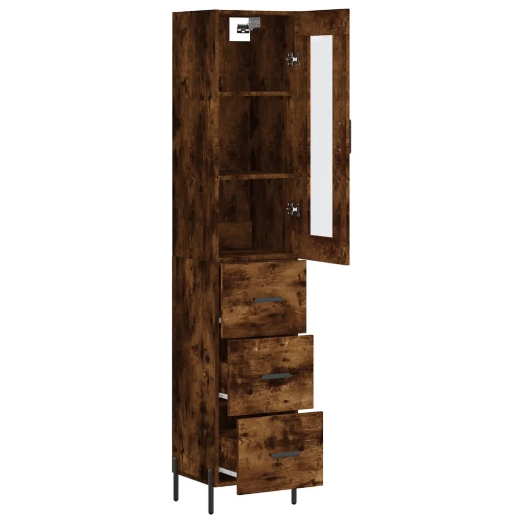 Buffet credenza cassettiera armadio mobile contenitore organizer cucina soggiorno salotto alto 34,5 x 34 x 180 cm legno ingegnerizzato marrone 02_0033210