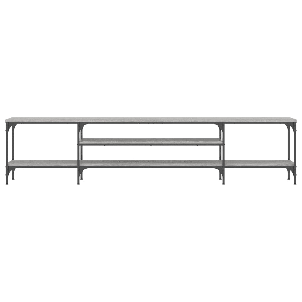 Mobile TV Grigio Sonoma 201x35x45 cm Legno Multistrato e Ferro 831816