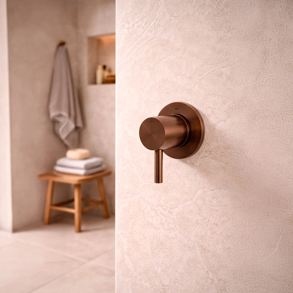 SINED Deviatore da muro in acciaio inox 316L oro rosa design funzionale per interni ed esterni installazione a parete modello Levante