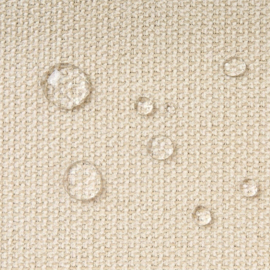 Panca rettangolare in tessuto beige chiaro 69 x 38, poggiapiedi, elemento decorativo per soggiorno e camera da letto
