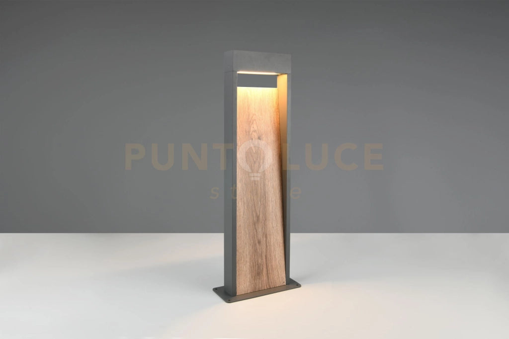 SALMON PALO DA ESTERNO LED 11W 1200lm, 3000K FUSIONE DI ALLUMINIO CON EFFETTO LEGNO IP44 H.60CM