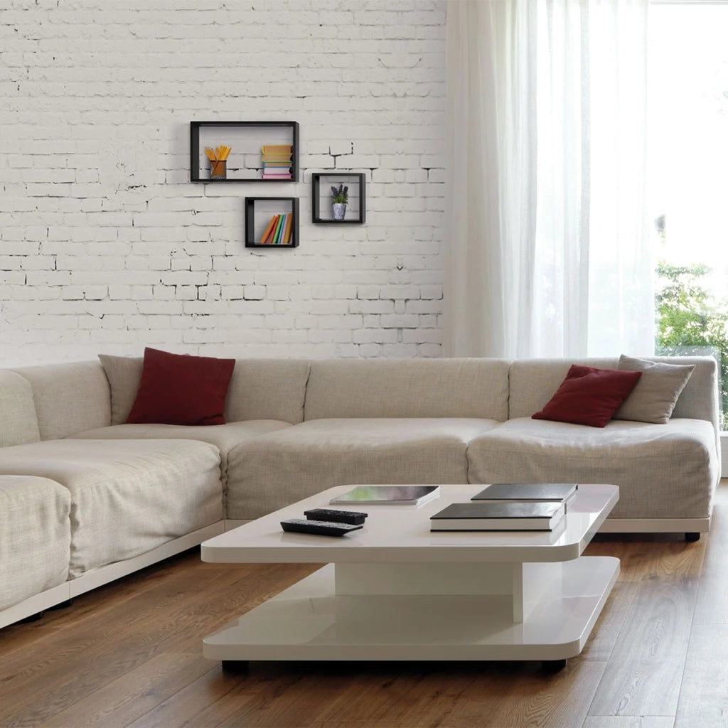 Mensole a cubo da parete Set di 3 pz componibile colore Nero mod. Tribù