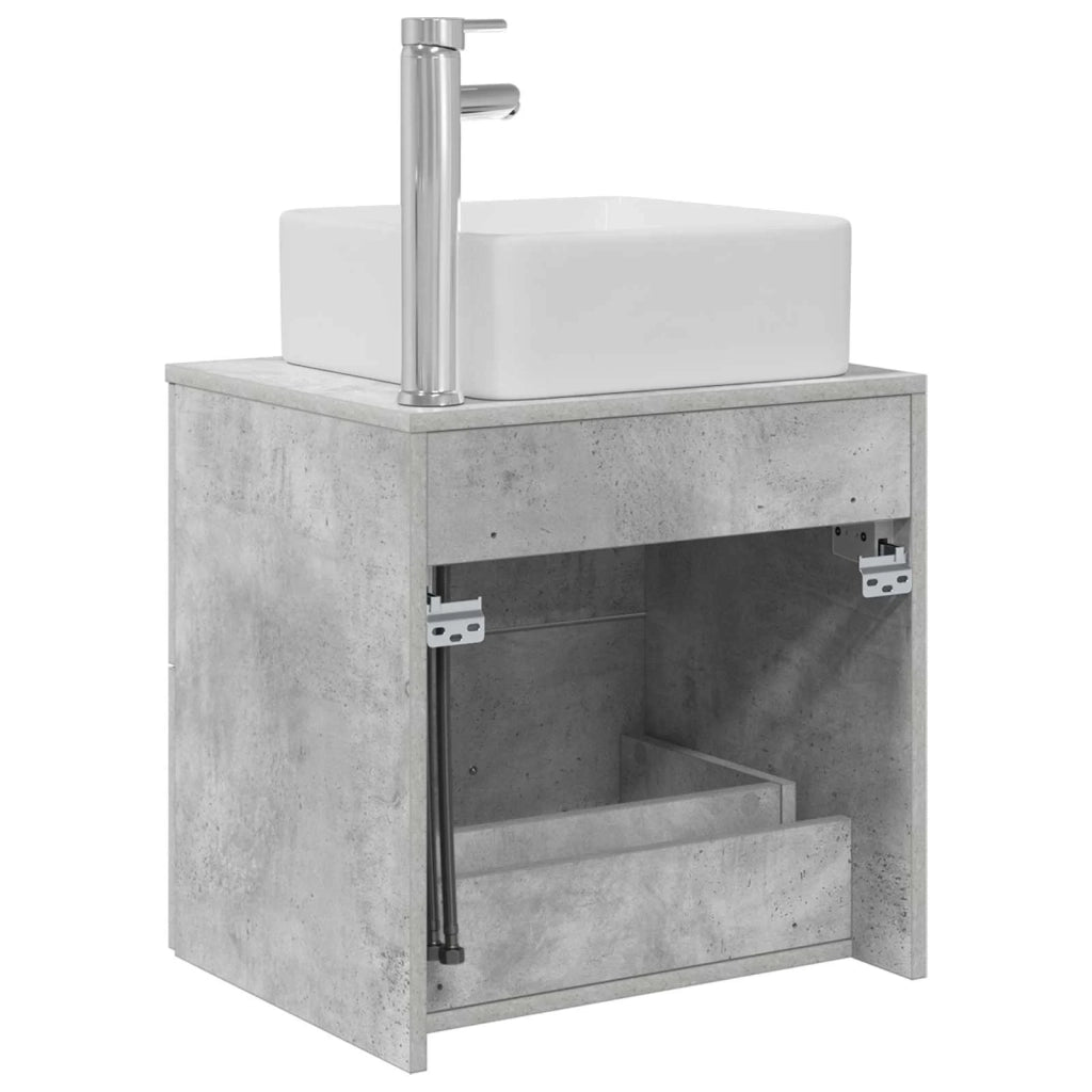 Mobile Lavabo da Parete Grigio Cemento 53 x 34,5 x 63 cm 890289