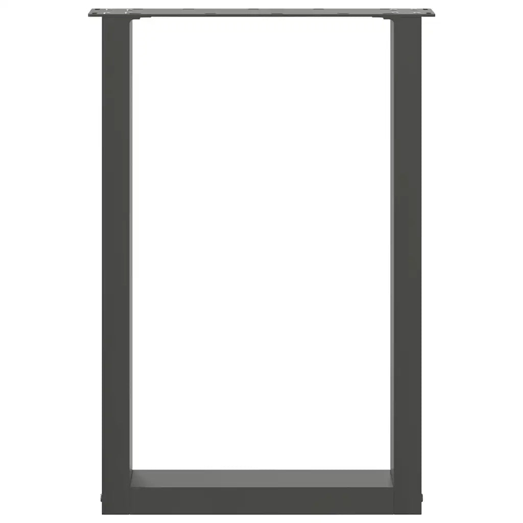 Gambe per tavolo da pranzo a forma di U 2 pz Antracite 50x(72-73) cm Acciaio