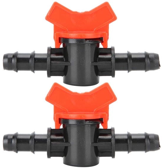 Set di valvole di ritorno da 2 - Regolatore di flusso d'acqua per acquari - Connettori tubo/gomma - 14 mm - Materiale sicuro - Lunghezza 10,3 cm
