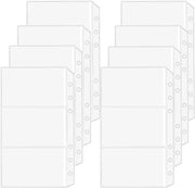 Borsa A6 senza cerniera, budget per contanti, colla trasparente PVC con 6 anelli, borsa per contanti senza cerniera, organizzatore per inserti fogli e carte fotografiche.