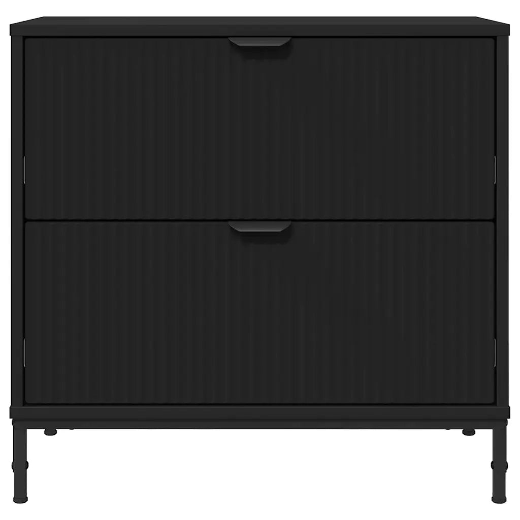 Comodino con cassetto Nero 63.5 x 36 x 61 cm Legno multistrato 883465