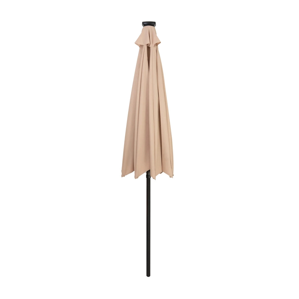 Ombrellone LED Inclinabile 2,7m Beige da Giardino con Luci Solari
