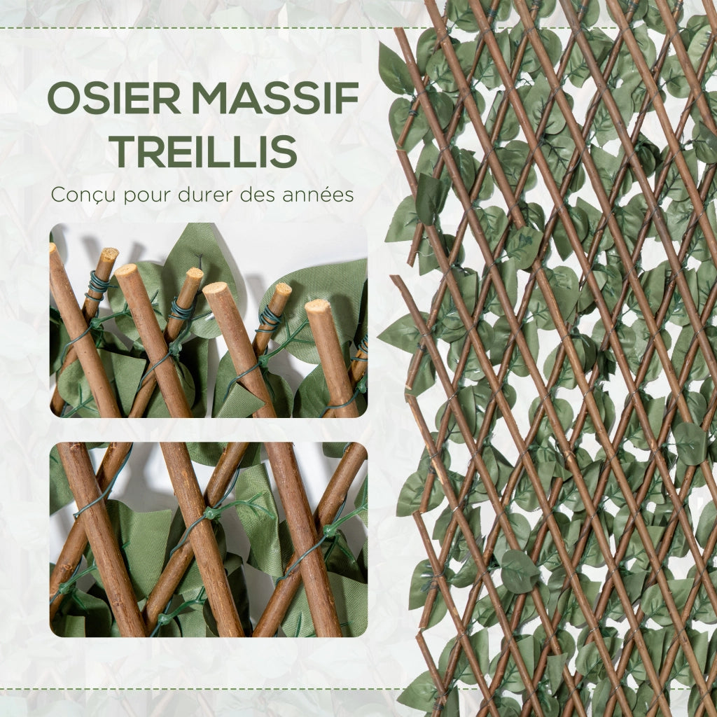 Siepe Artificiale Estensibile Edera ¨C Xylo ¨C Verde Foglie Polyester 200x100 cm Set 4 Pezzi