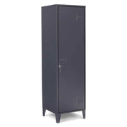 IDMarket - Armadietto ESTER con porta in metallo grigio scuro, design industriale