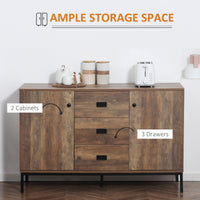 Credenza 120x39,5x77 cm in Truciolato e Metallo Marrone