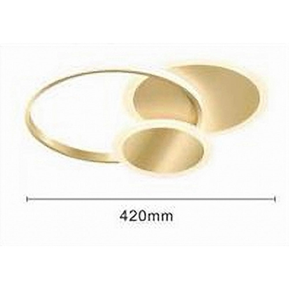 Trade Shop - Plafoniera Luce Fredda Led Cerchi 38 W Lampadario Da Soffitto Oro Moderno 50040 -
