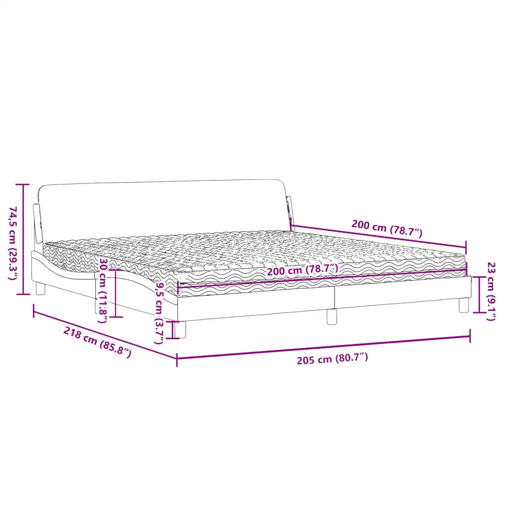 Letto con Materasso Verde Scuro 200x200 cm Velluto