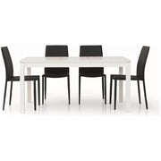 Tavolo moderno bianco frassinato allungabile 160x90x76h (553) - Mobili 2G