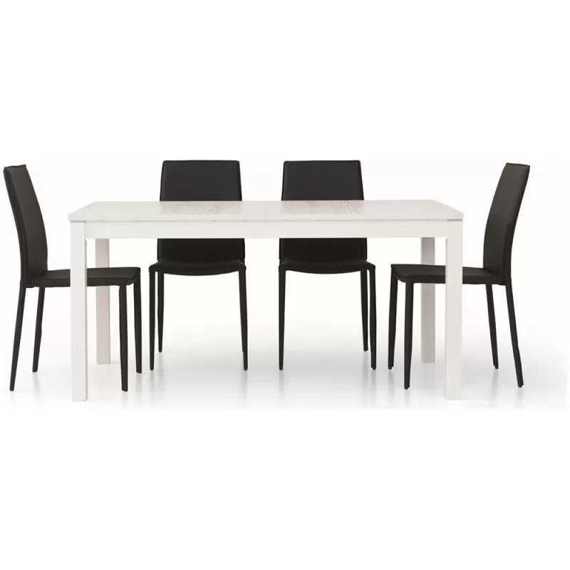 Tavolo moderno bianco frassinato allungabile 160x90x76h (553) - Mobili 2G