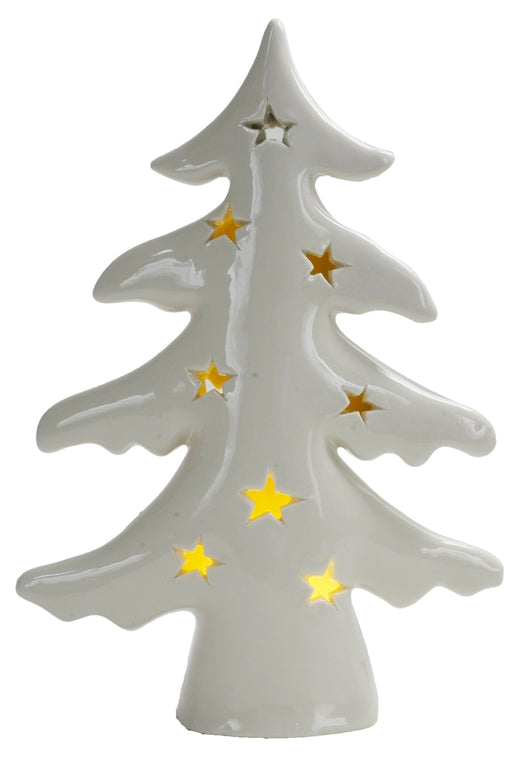 Albero di Natale H26 cm in Ceramica con Luci