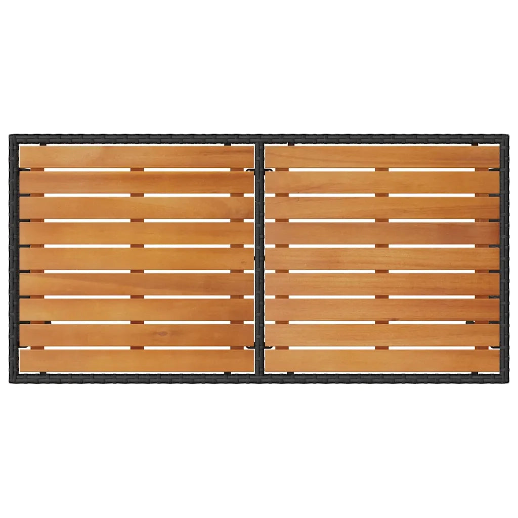 Set da Pranzo da Giardino 3 pz | Set Salotto da Giardino con Cuscini Nero in Polyrattan