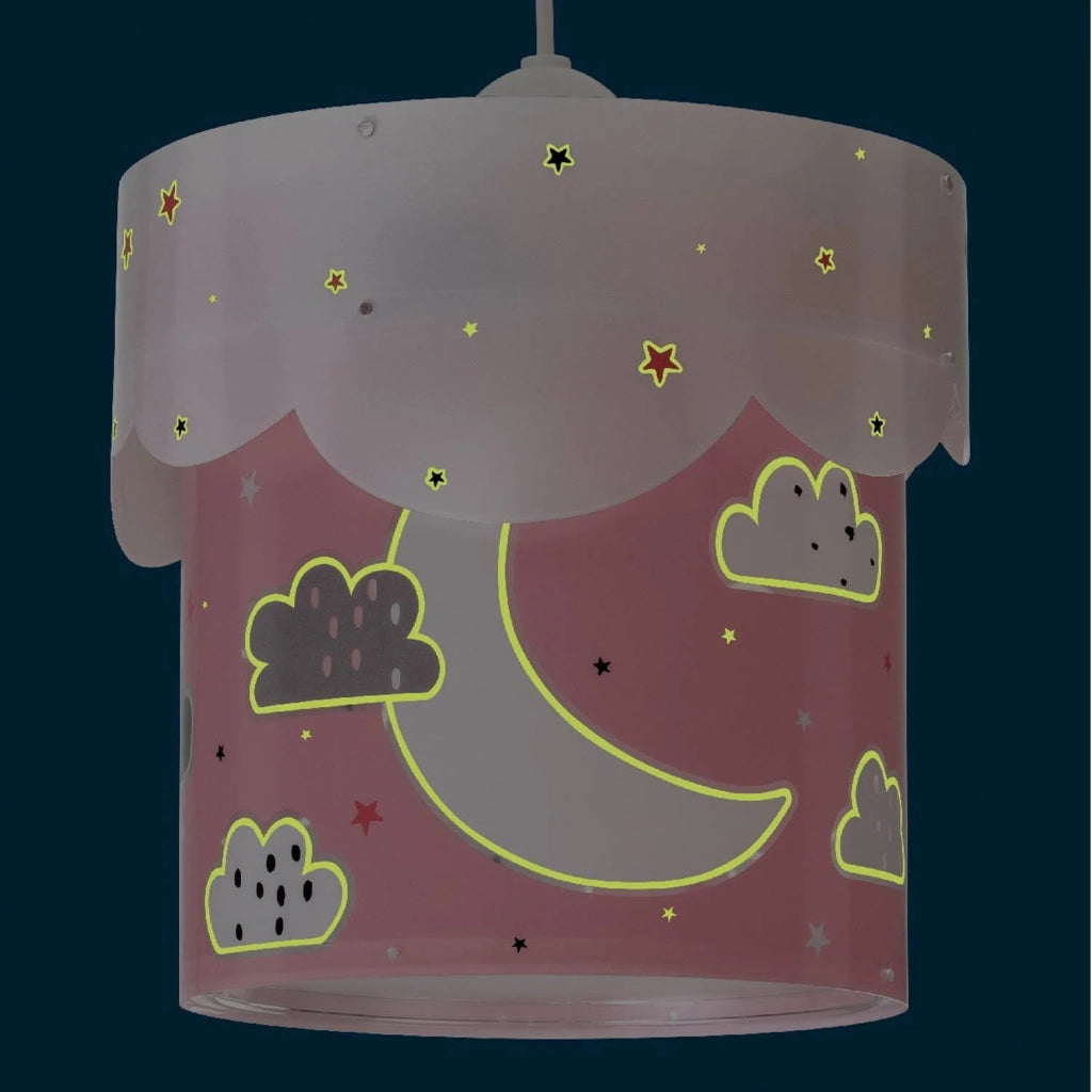 LÚZETE - LÁMPARA COLGANTE INFANTIL NEW MOON E27 ROSA