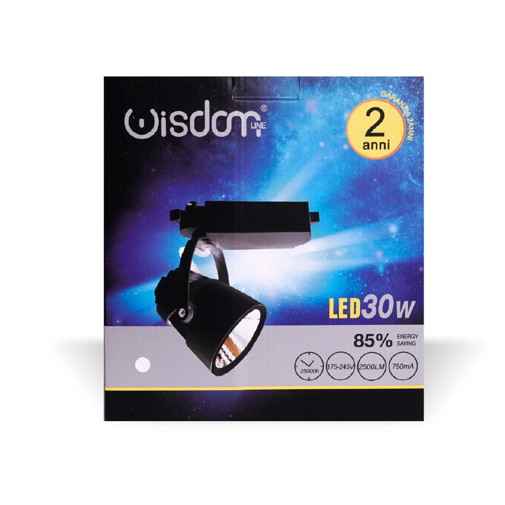 Faretto led binario bifase 30w COB luce fredda 6500k