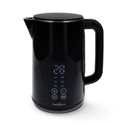 Bollitore elettrico da 1,7 l 2200 W con indicatore di temperatura Nero Nedis