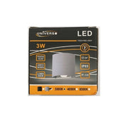 Trade Shop - Applique Da Parete Ovale Led Cob Esterno 3w Doppia Emissione Lampada Ip65 Es48 - Grigio-bianco Caldo      -